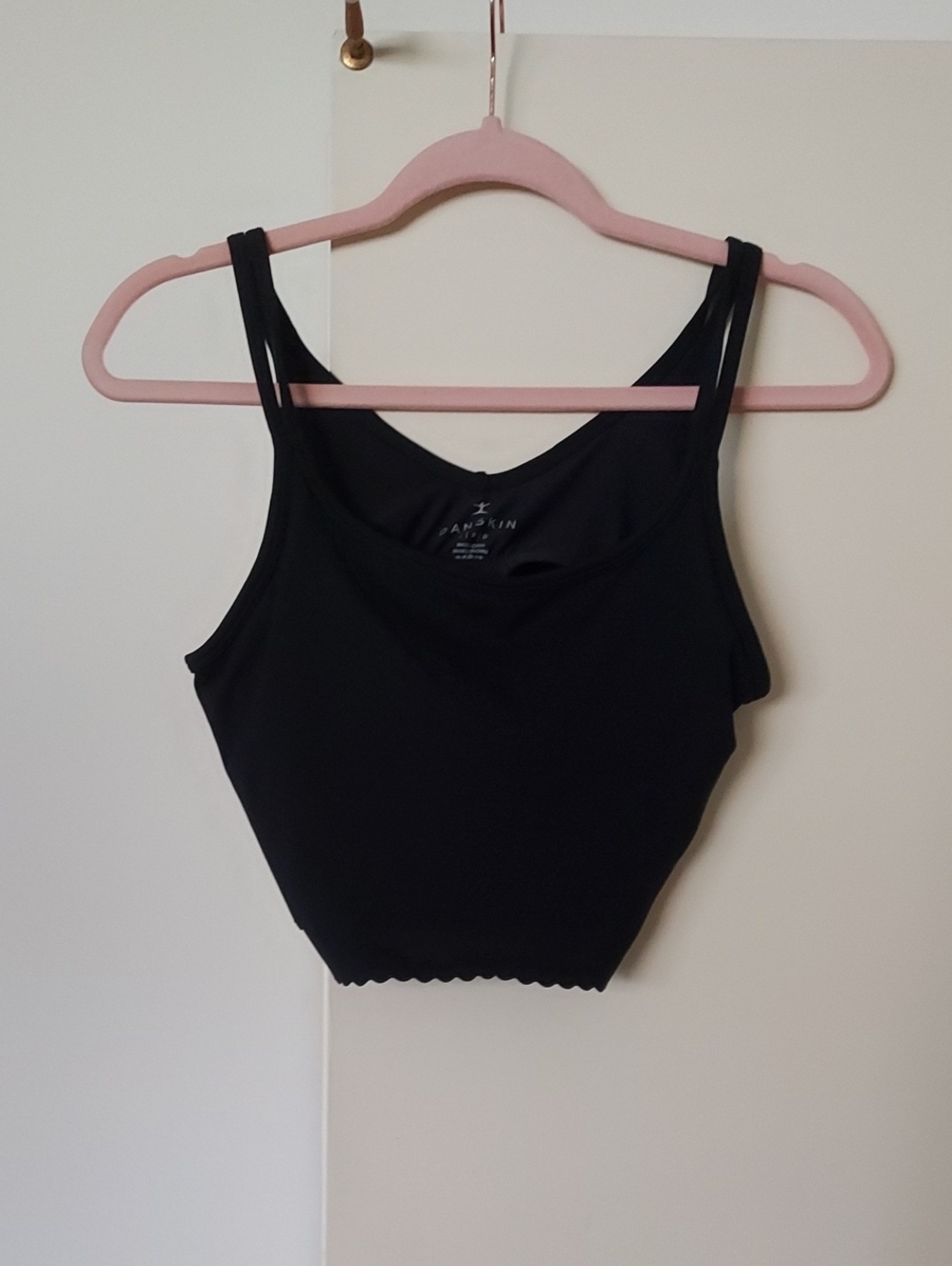 Danskin Black Double-Strap Athletic Crop Top
